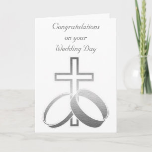 Wedding Rings & Cross for Wedding and Anniversarys Card