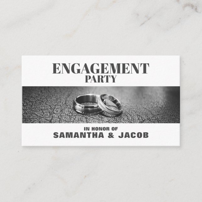 Wedding Rings, Engagement Party Invitation (Front)