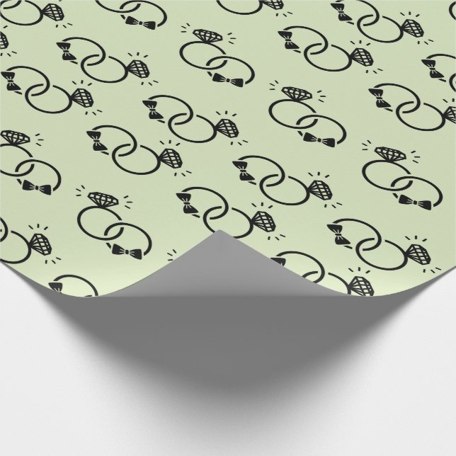 Wedding Rings for Engagement Gifts Pastel Seamless Wrapping Paper (Corner)