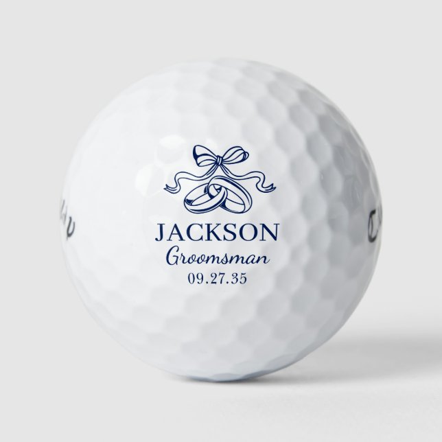 Wedding Rings Groomsman Golf Balls (Front)