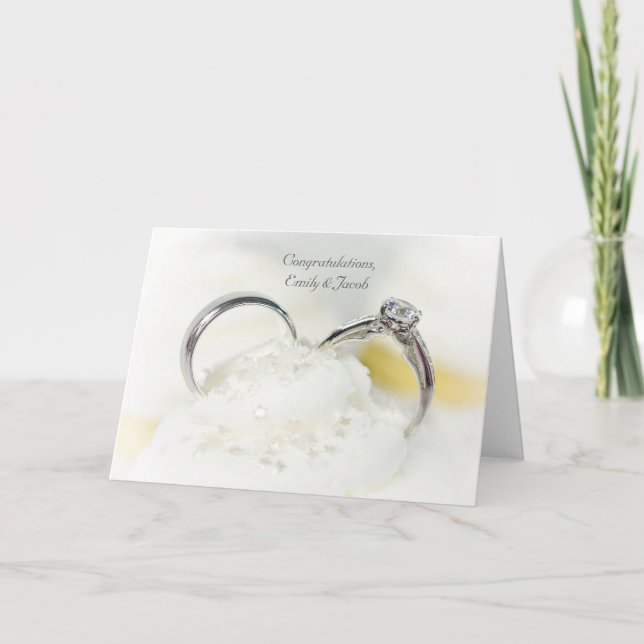 Wedding rings in frosting card (Front)