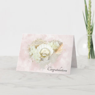 Wedding Rings in Seashell and Sand  Card