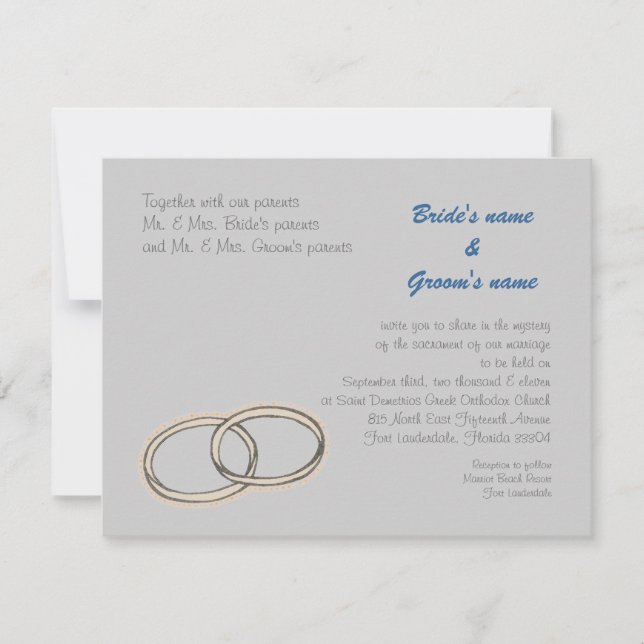 Wedding Rings Invitation (Front)