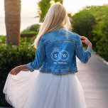 Wedding Rings Monogram Personalised Denim Jacket<br><div class="desc">Personalised bridal themed design.</div>
