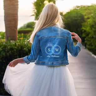 Wedding Rings Monogram Personalised Denim Jacket