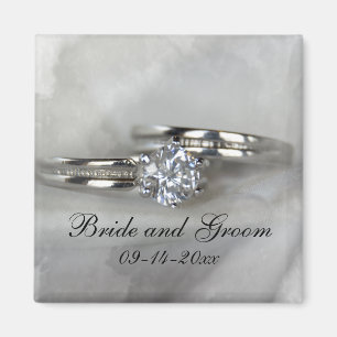 Wedding Rings on Grey Magnet