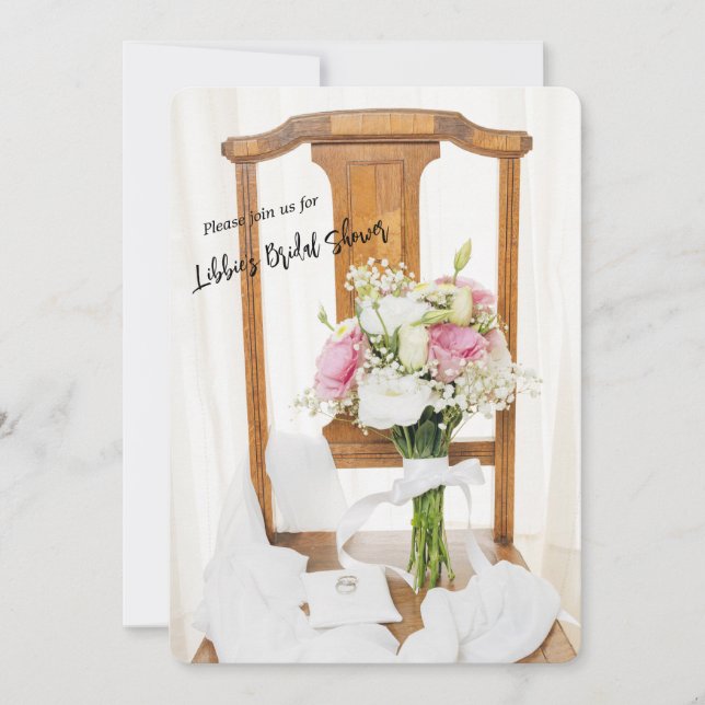 Wedding Rings On White Pillow Bridal Shower Invite (Front)