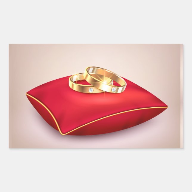 Wedding Rings Rectangular Sticker (Front)