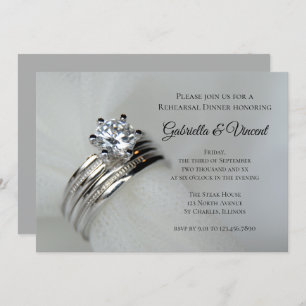 Wedding Rings Rehearsal Dinner Invitation