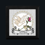 Wedding Rings Rose  Gift Box<br><div class="desc">Wedding Rings Rose gift box, Wedding apparel, Wedding t-shirts, Wedding gifts by ArtMuvz Illustration. Matching Customisable Wedding bridal shower, reception, rehearsal dinner apparel.To personalise add your name or add text instead. Customise this wedding gift box to make it uniquely yours or to give as a personalised gift. Celebrate your love...</div>