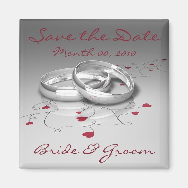 Wedding Rings Save the Date Magnets (Front)