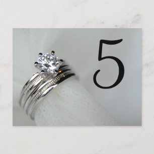 Wedding Rings Table Numbers Postcard