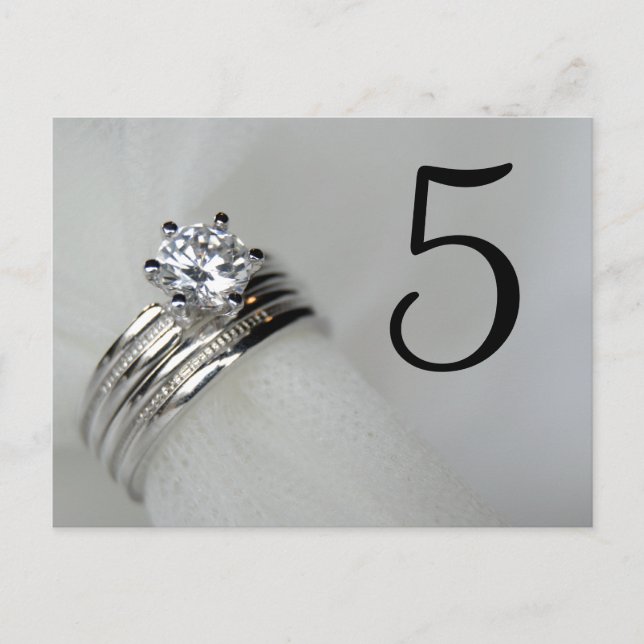 Wedding Rings Table Numbers Postcard (Front)