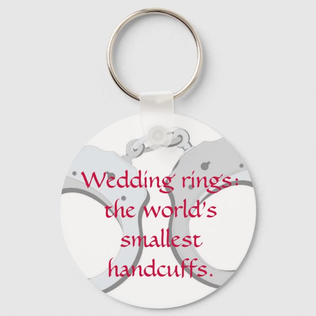 Wedding rings:  the world's smallest handcuffs key ring (Front)