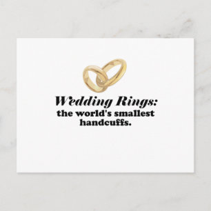 Wedding Rings the Worlds Smallest Handcuffs Postcard