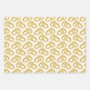 Wedding Rings, Wedding Bells & Champagne Glasses Wrapping Paper Sheet