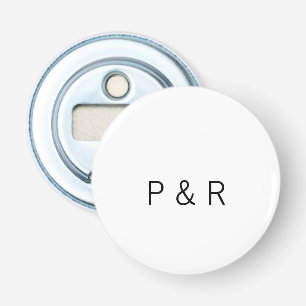 Wedding romantic partner add couple initial letter bottle opener
