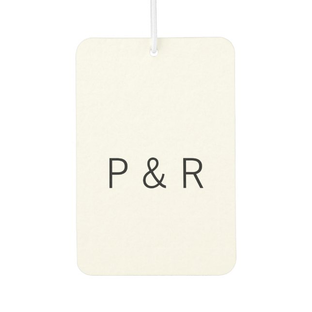 Wedding romantic partner add couple initial letter car air freshener (Front)