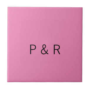Wedding romantic partner add couple initial letter ceramic tile