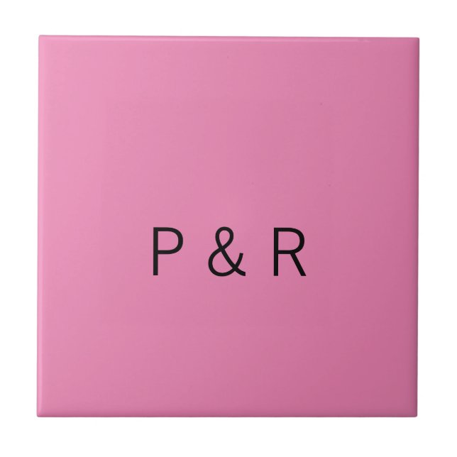 Wedding romantic partner add couple initial letter ceramic tile (Front)