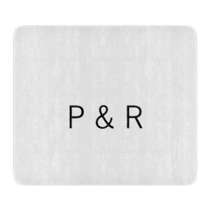 Wedding romantic partner add couple initial letter cutting board