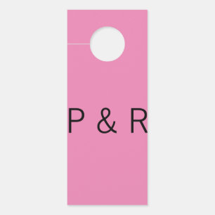 Wedding romantic partner add couple initial letter door hanger