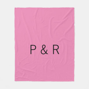 Wedding romantic partner add couple initial letter fleece blanket