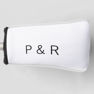 Wedding romantic partner add couple initial letter golf head cover