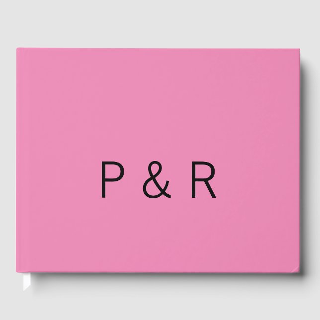 Wedding romantic partner add couple initial letter guest book (Front)