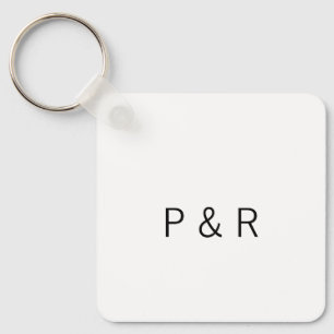 Wedding romantic partner add couple initial letter key ring