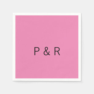 Wedding romantic partner add couple initial letter napkin