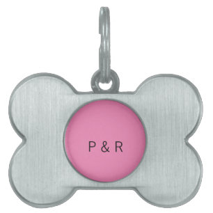 Wedding romantic partner add couple initial letter pet ID tag