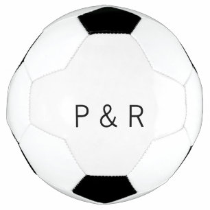 Wedding romantic partner add couple initial letter soccer ball
