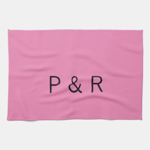 Wedding romantic partner add couple initial letter tea towel