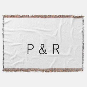 Wedding romantic partner add couple initial letter throw blanket