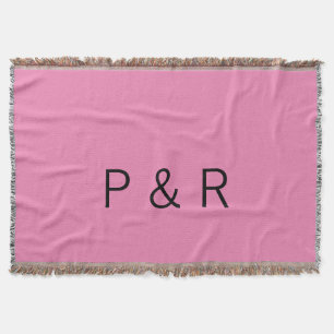 Wedding romantic partner add couple initial letter throw blanket
