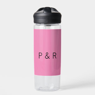 Wedding romantic partner add couple initial letter water bottle