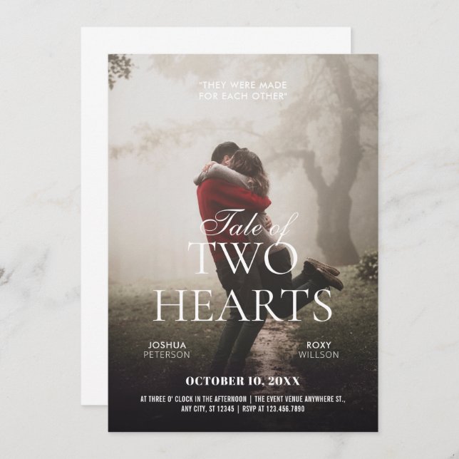 Wedding  Romantic Photo Movie Novel Poster  Invitation (Front/Back)
