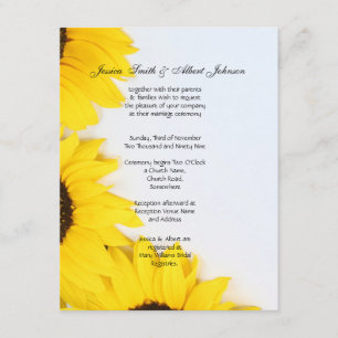 Wedding romantic sunflowers invitation