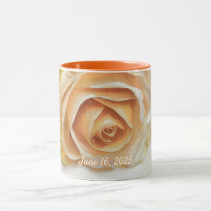 Wedding Rose Wedding Date Gift Mug Cup 