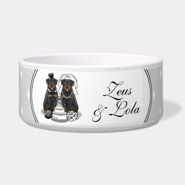 Wedding Rottweilers Bride and Groom Dogs Cute (Front)