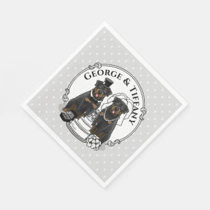 Wedding Rottweilers Bride and Groom Dogs Cute Napkin