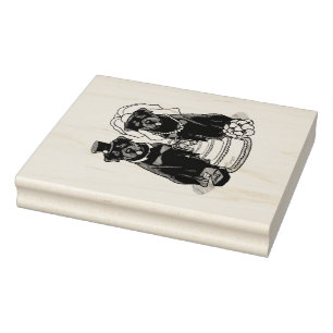 Wedding Rottweilers Bride and Groom Dogs Cute Rubber Stamp