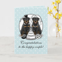 Wedding Rottweilers - Cute cartoon of a smiling br