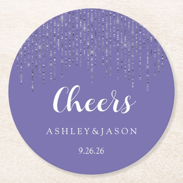Wedding  round paper coaster (Front)