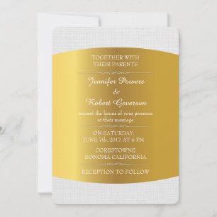 Wedding Royal Invitation Minimalism White Linen