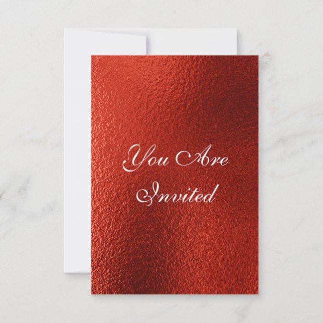 Wedding Royal Invitation Red Mettalic Shiny (Front)