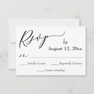 Wedding RSVP Calligraphy, Red Poppies Back Card