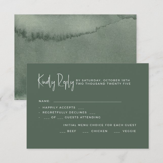 Wedding RSVP Card. Card (Front/Back)