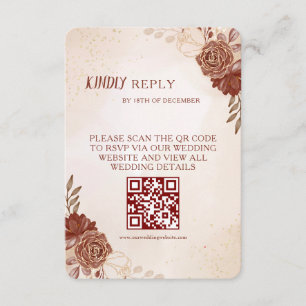 Wedding RSVP Card Elegant Botanical & Coordinate